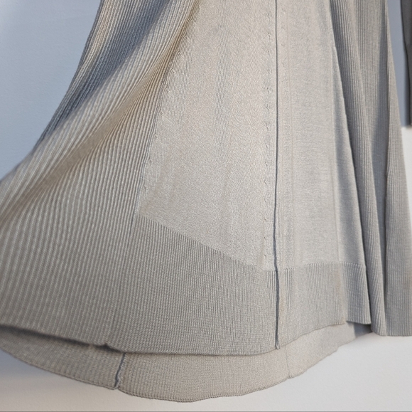 Charlie Paige Sage Gray Boat Neck Ribbed Seamed Long Sleeve Sweater Dress- sz M - Picture 5 of 10